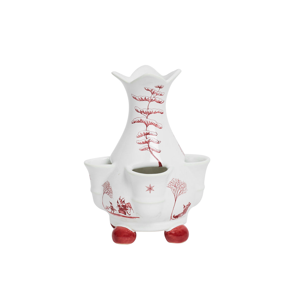 Country Estate Winter Frolic 6" Tulipiere Vase in Ruby