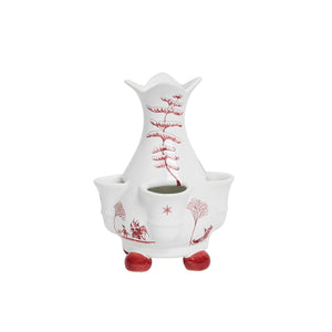 Country Estate Winter Frolic 6" Tulipiere Vase in Ruby