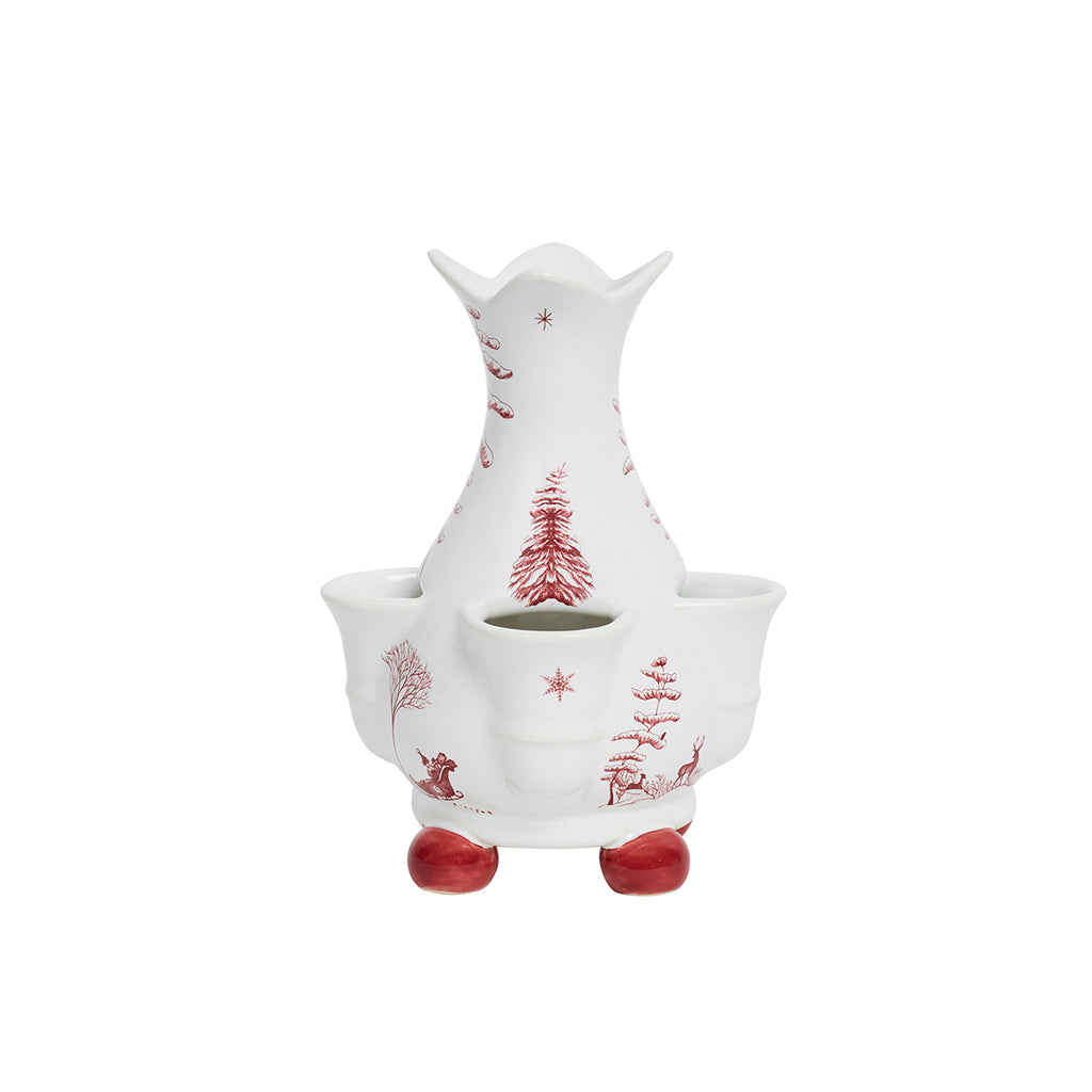 Country Estate Winter Frolic 6" Tulipiere Vase in Ruby