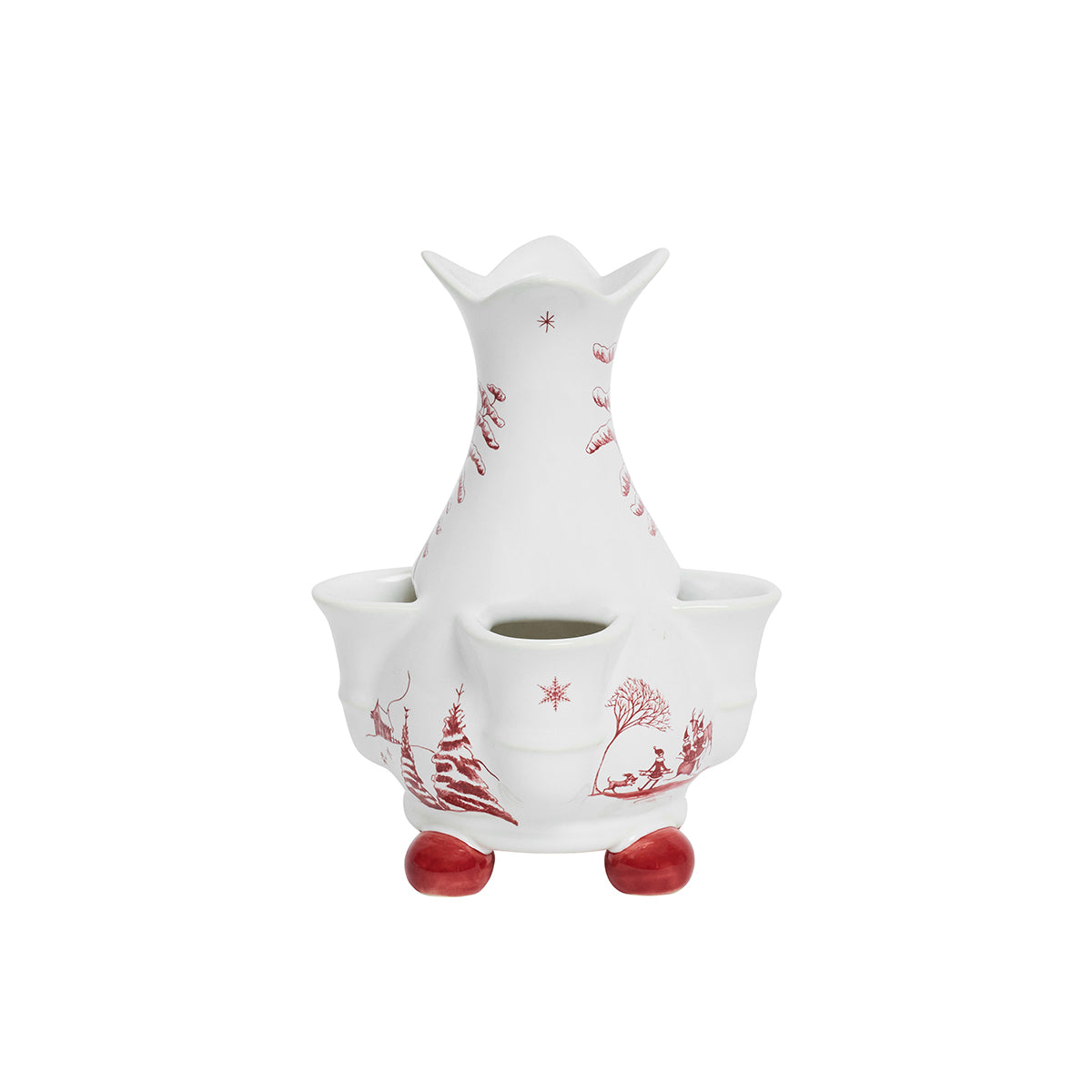 Country Estate Winter Frolic 6" Tulipiere Vase in Ruby