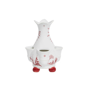 Country Estate Winter Frolic 6" Tulipiere Vase in Ruby
