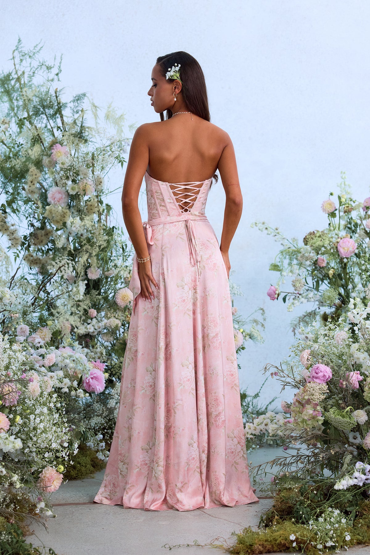 The Cecilia Dress in Light Pink Tapestry Rose