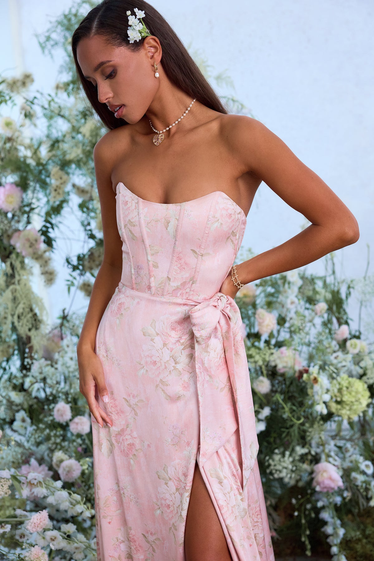 The Cecilia Dress in Light Pink Tapestry Rose