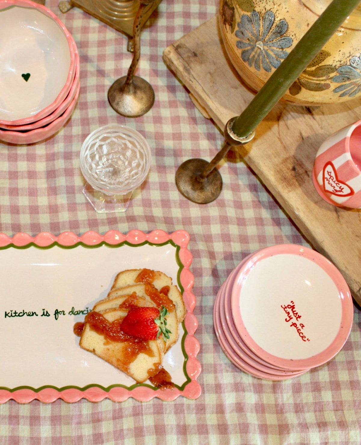 Hand-painted “Just a Tiny Piece” Tiny Plates, Set of 4