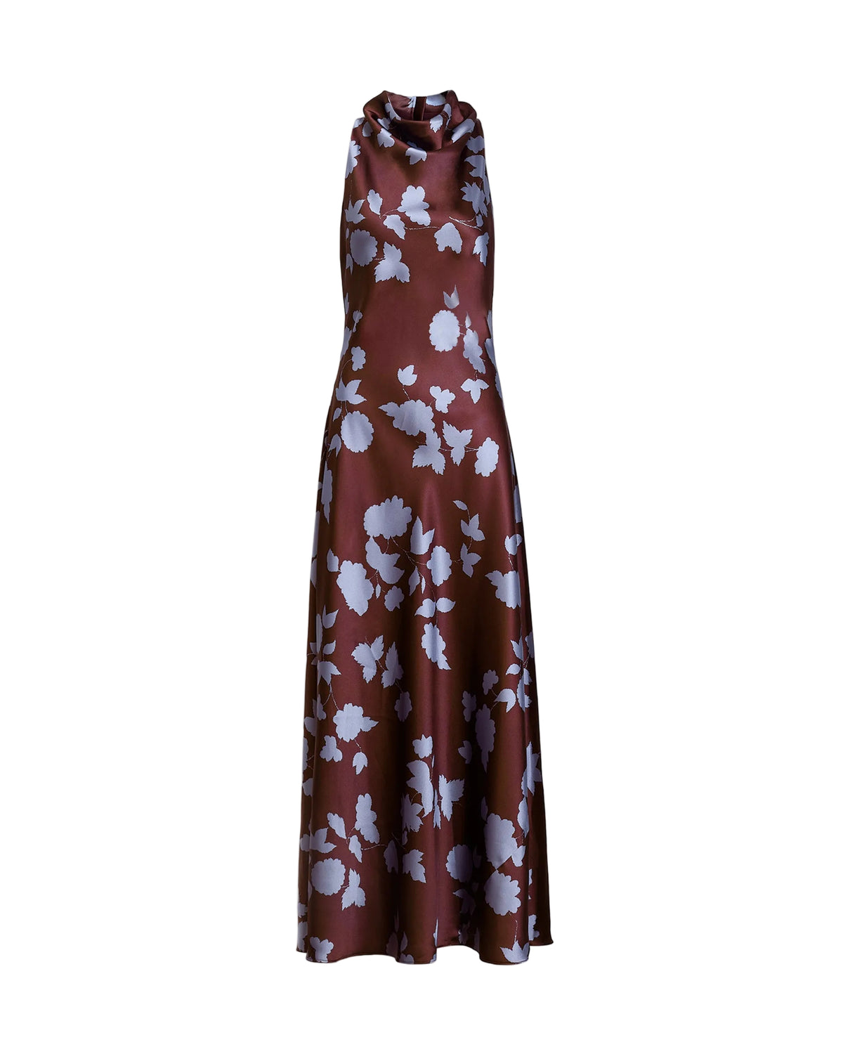 Celinda Dress in Deep Redwood/Shadow Blue