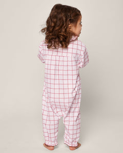 Baby's Twill Madeline Romper in Garnet Tattersall