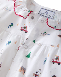 Baby's Twill Madeline Romper in Holiday Town