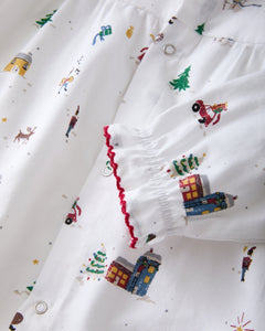 Baby's Twill Madeline Romper in Holiday Town