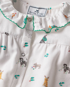 Baby's Twill Madeline Romper in Jingle Paws