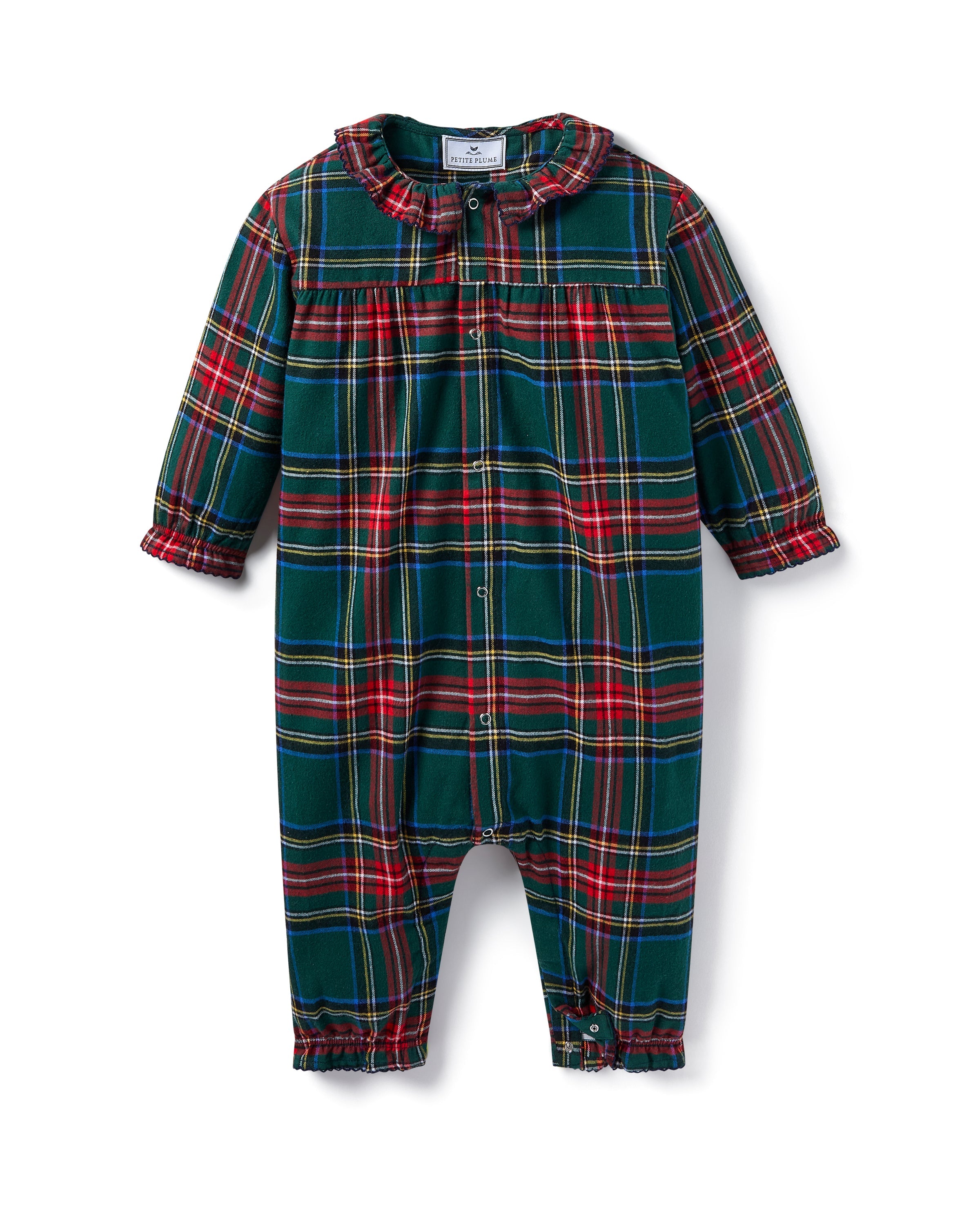 Baby's Brushed Twill Madeline Romper in Kensington Tartan