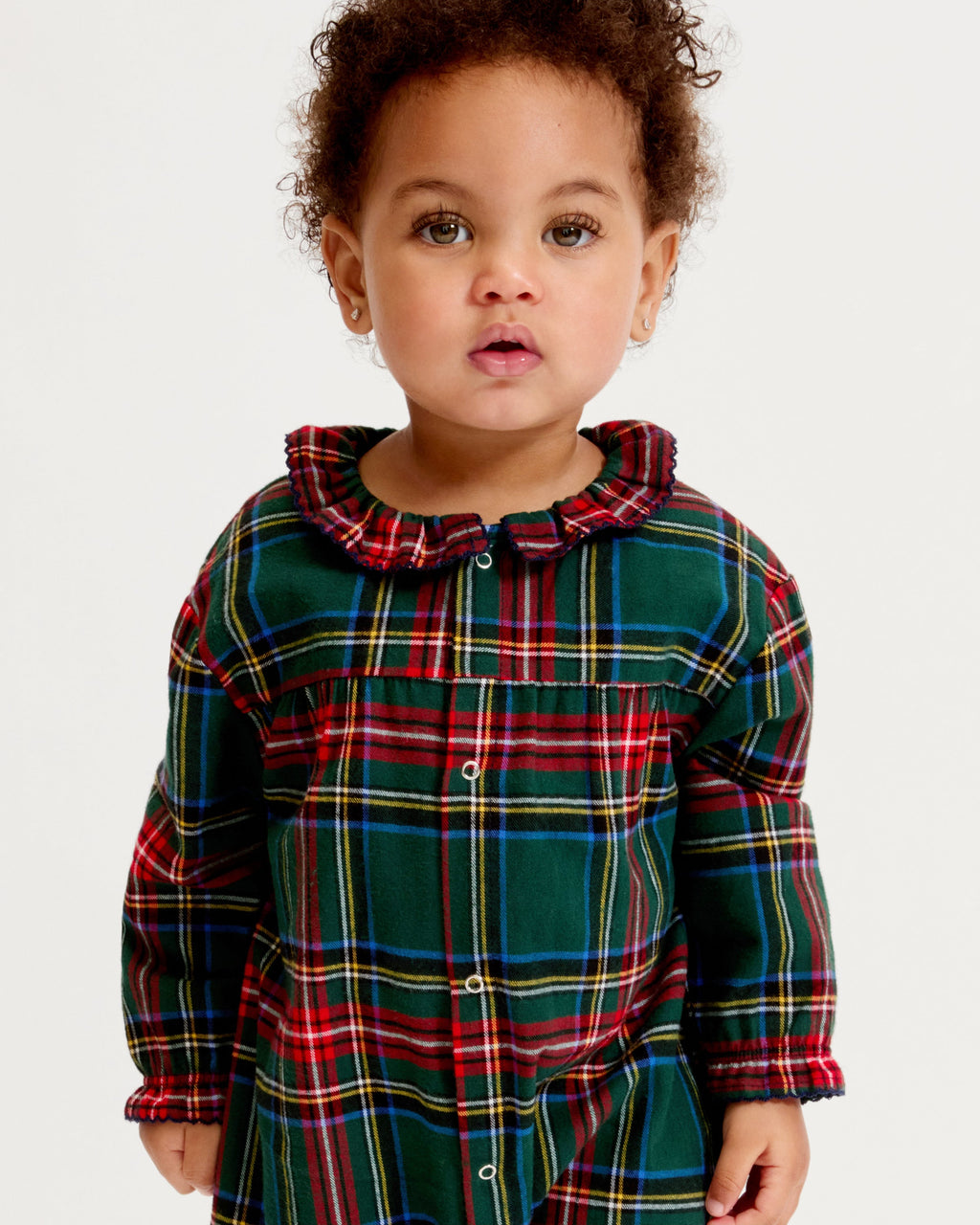 Baby’s Brushed Twill Madeline Romper in Kensington Tartan