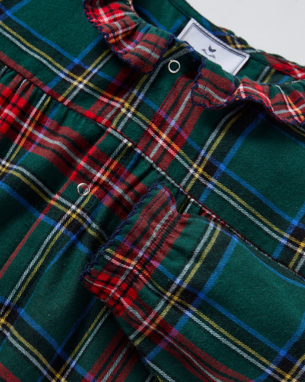 Baby’s Brushed Twill Madeline Romper in Kensington Tartan