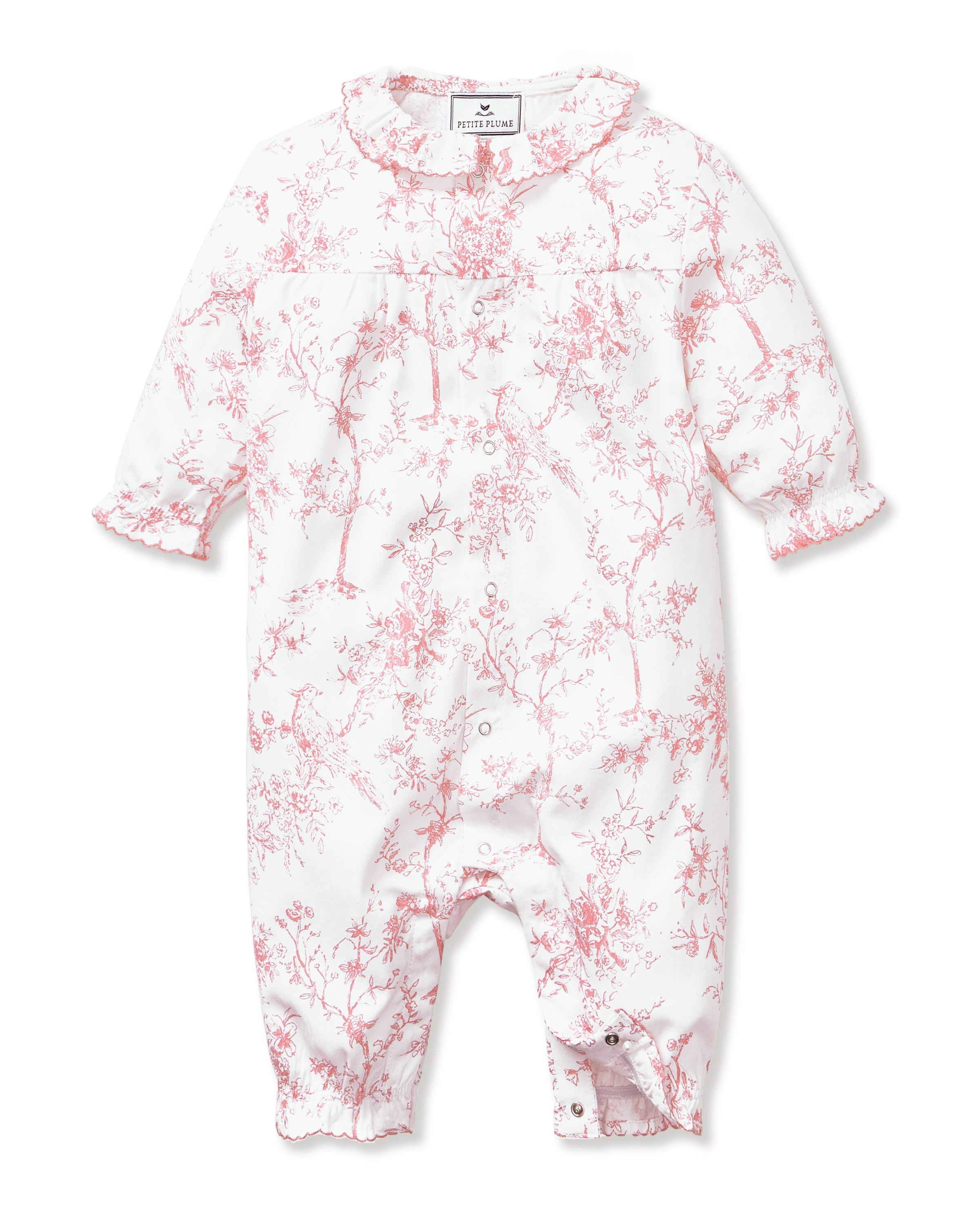 Baby’s Twill Madeline Romper in Pink Timeless Toile