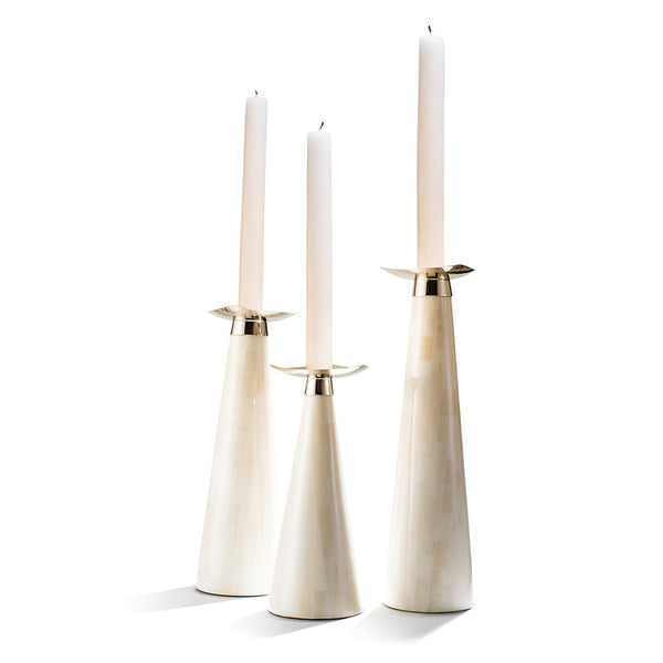 Bone Candleholder Trio