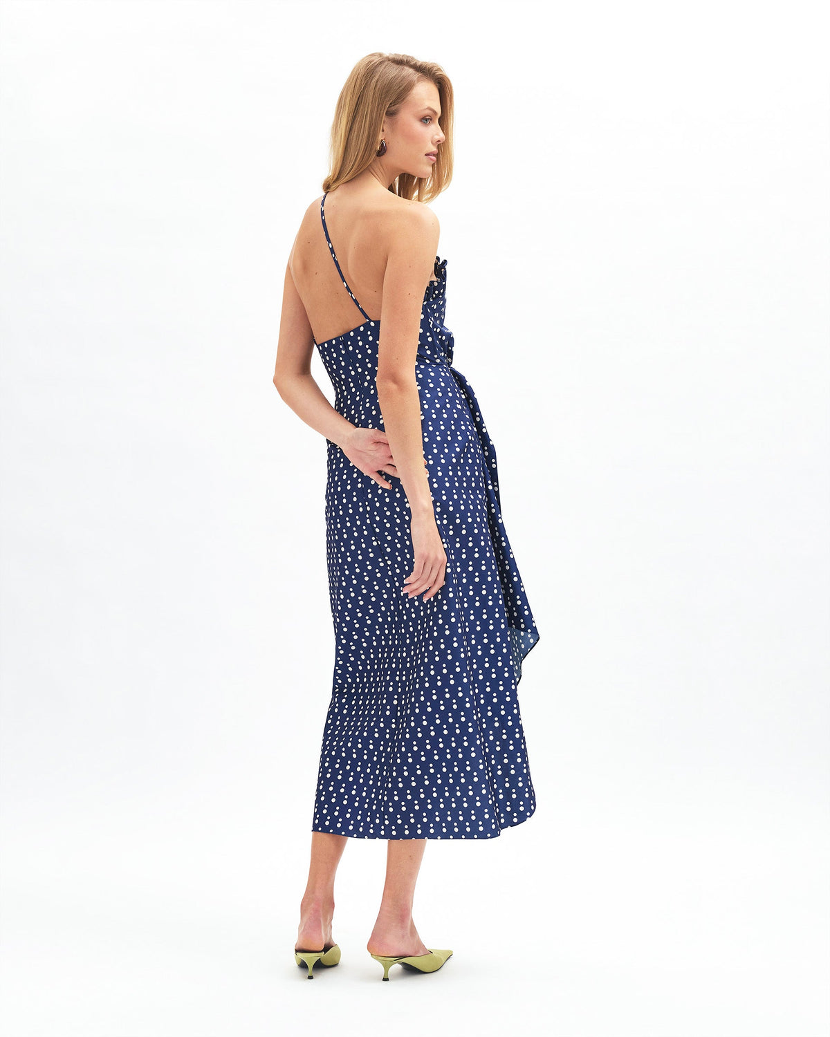 Charlotte Polka Dot Dress in Nordic Dusk/Ivory