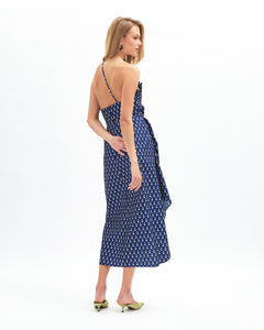 Charlotte Polka Dot Dress in Nordic Dusk/Ivory