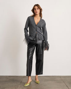 Charlotte Feather Cardigan in Dark Heather Gray