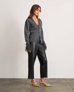 Charlotte Feather Cardigan in Dark Heather Gray