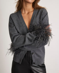 Charlotte Feather Cardigan in Dark Heather Gray