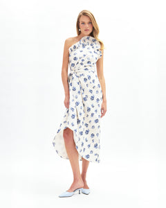 Charlotte Floral Dress in Ivory/Nordic Dusk Multi