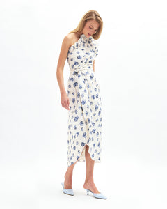 Charlotte Floral Dress in Ivory/Nordic Dusk Multi