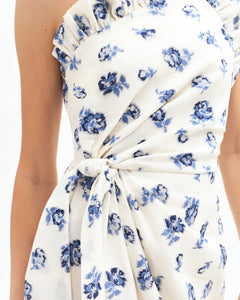 Charlotte Floral Dress in Ivory/Nordic Dusk Multi