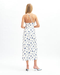 Charlotte Floral Dress in Ivory/Nordic Dusk Multi