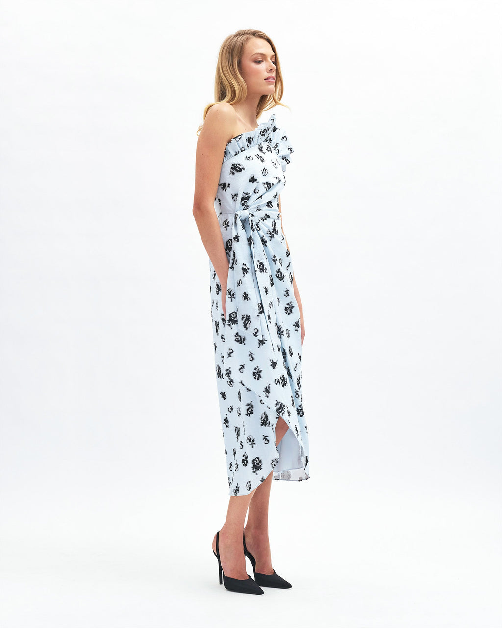 Charlotte Floral Dress in Pale Topaz/Noir Multi