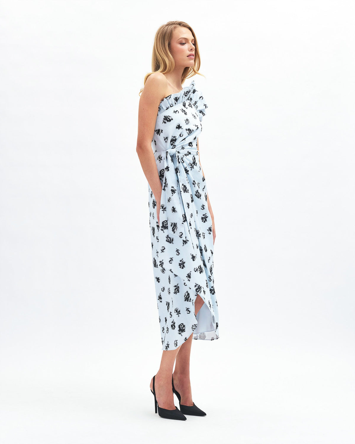 Charlotte Floral Dress in Pale Topaz/Noir Multi