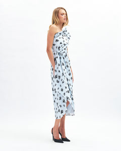 Charlotte Floral Dress in Pale Topaz/Noir Multi