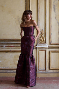 The Cherie Dress in Plum Baroque Floral