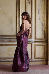 The Cherie Dress in Plum Baroque Floral