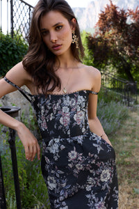 The Cheryl Dress in Black Lilibet Brocade