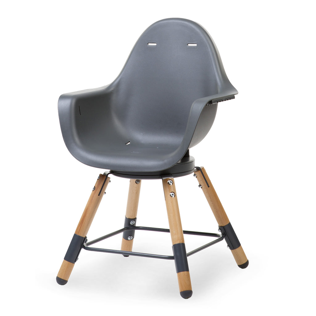 Childhome Evolu ONE.80° Chair - White Evolutive High Chair and Kids Chair -  Swivel Seat! unisex (bambini)