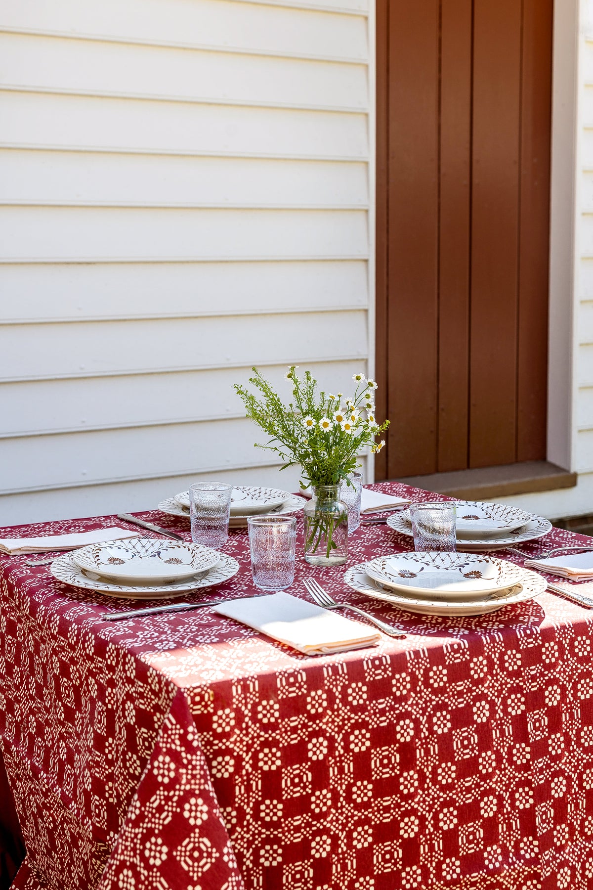Check Tablecloth in Red