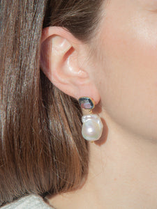 Clara Earrings in Blue/White