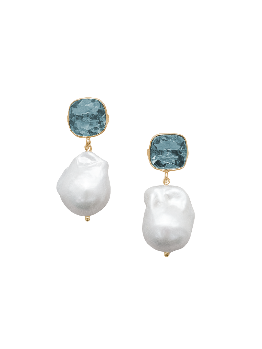 Clara Earrings in Blue/White