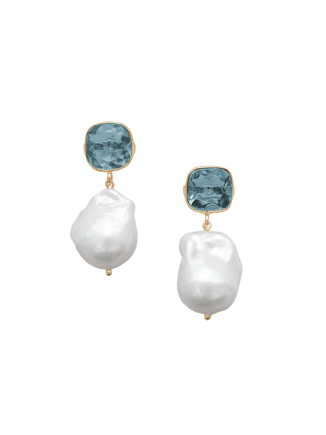 Clara Earrings in Blue/White