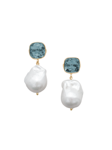 Clara Earrings in Blue/White