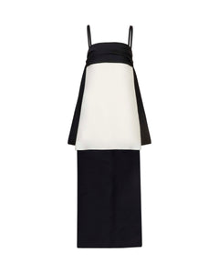 Cleo Mini Dress in Noir & Ivory