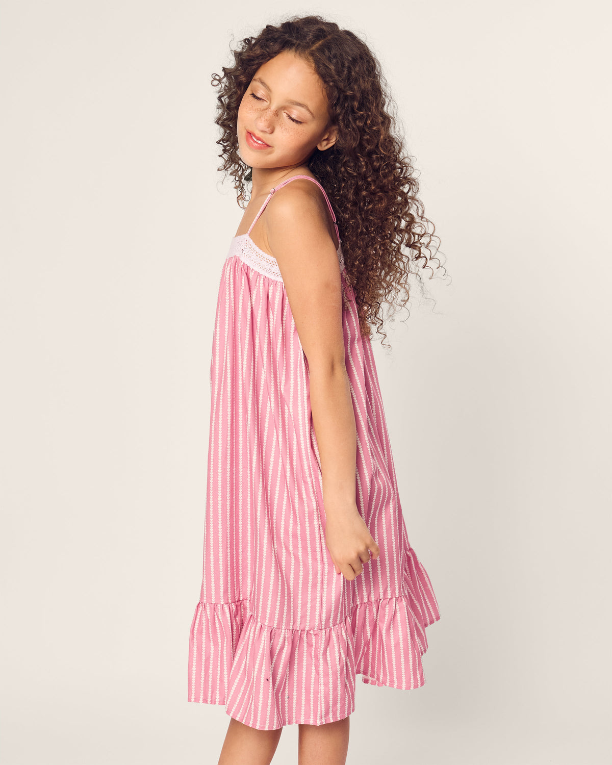 Girl’s Twill Lilly Nightgown in Love Lines