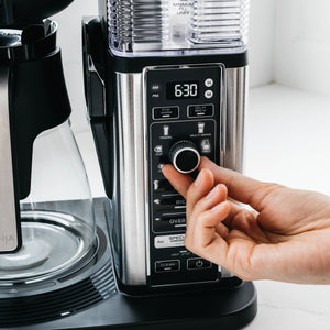 Specialty Coffeemaker with Fold-Away Frother & Glass Carafe