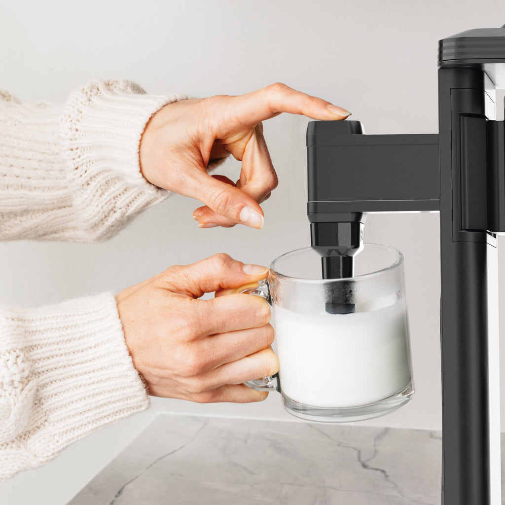 Specialty Coffeemaker with Fold-Away Frother & Glass Carafe