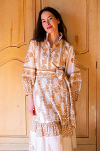 Flounce Chino Dress in Marigold