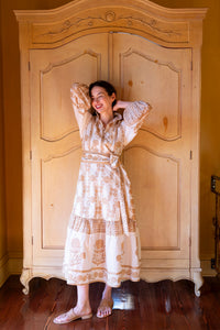 Flounce Chino Dress in Marigold