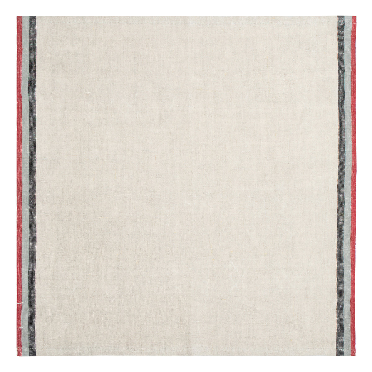 Normandy Natural Napkins in Red, Grey, & Black Stripes, Set of 4