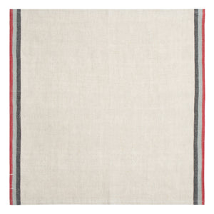 Normandy Natural Napkins in Red, Grey, & Black Stripes, Set of 4
