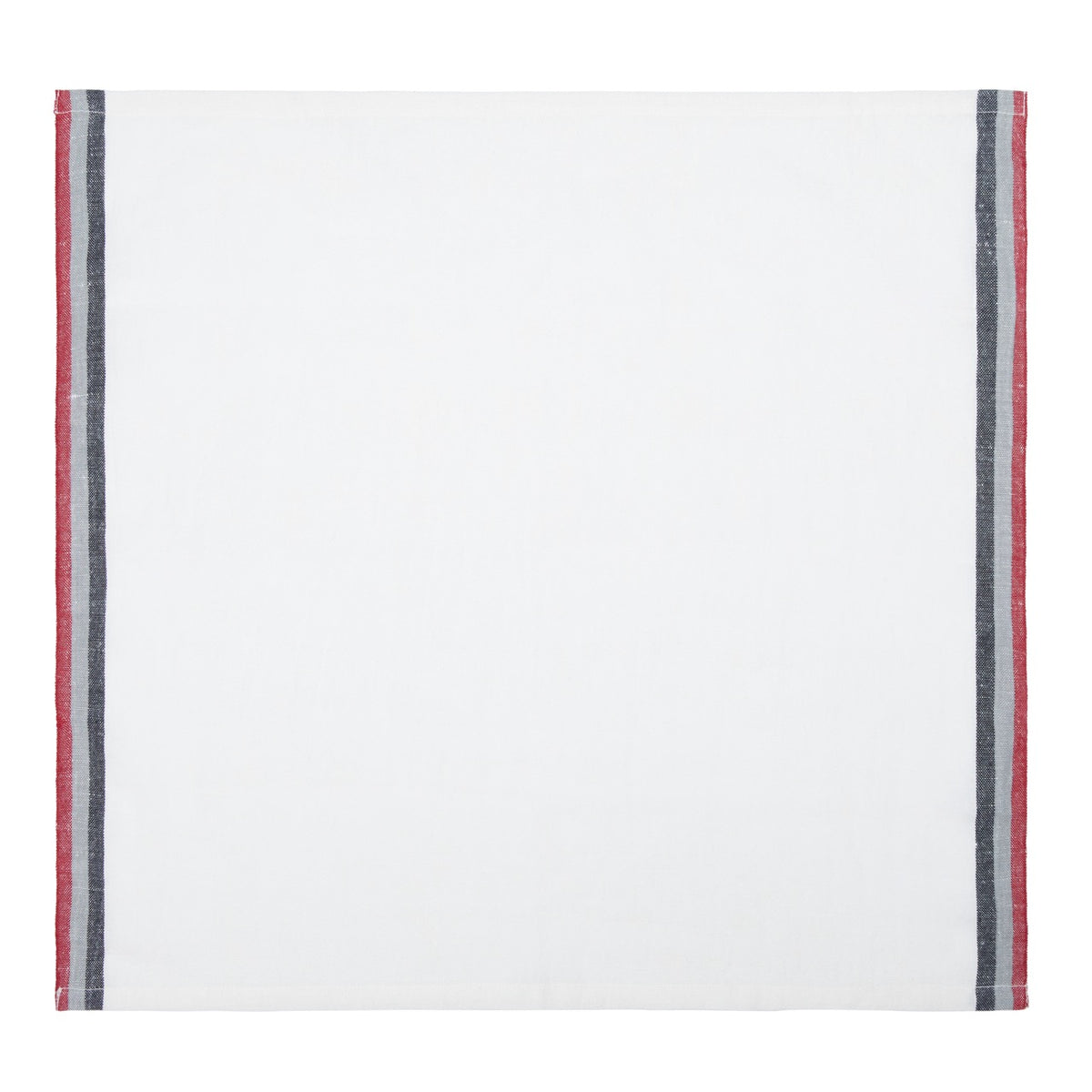Normandy White Napkins in Red, Grey, & Black Stripes, Set of 4