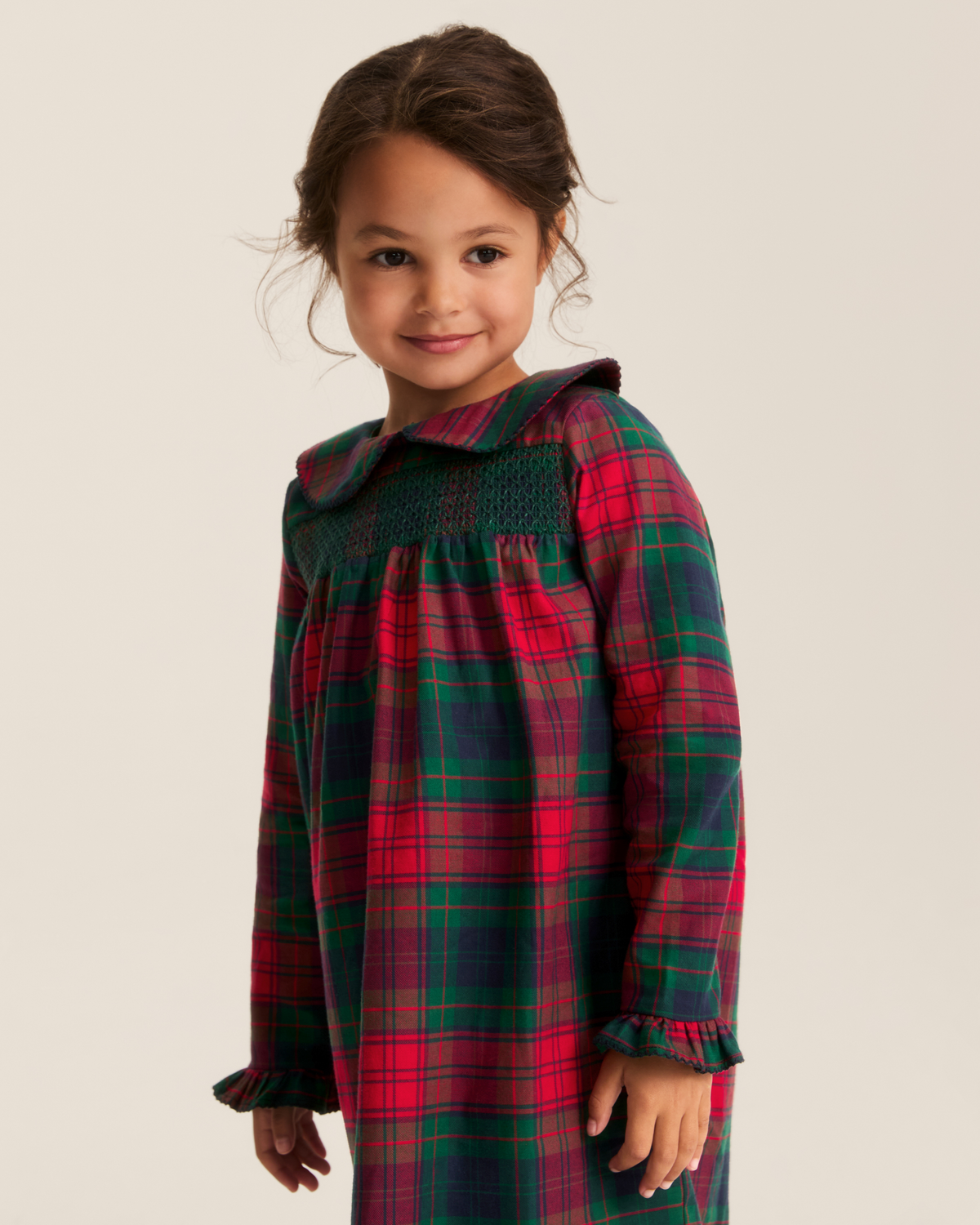 Girl’s Brushed Twill Eloise Nightgown in St. James Tartan