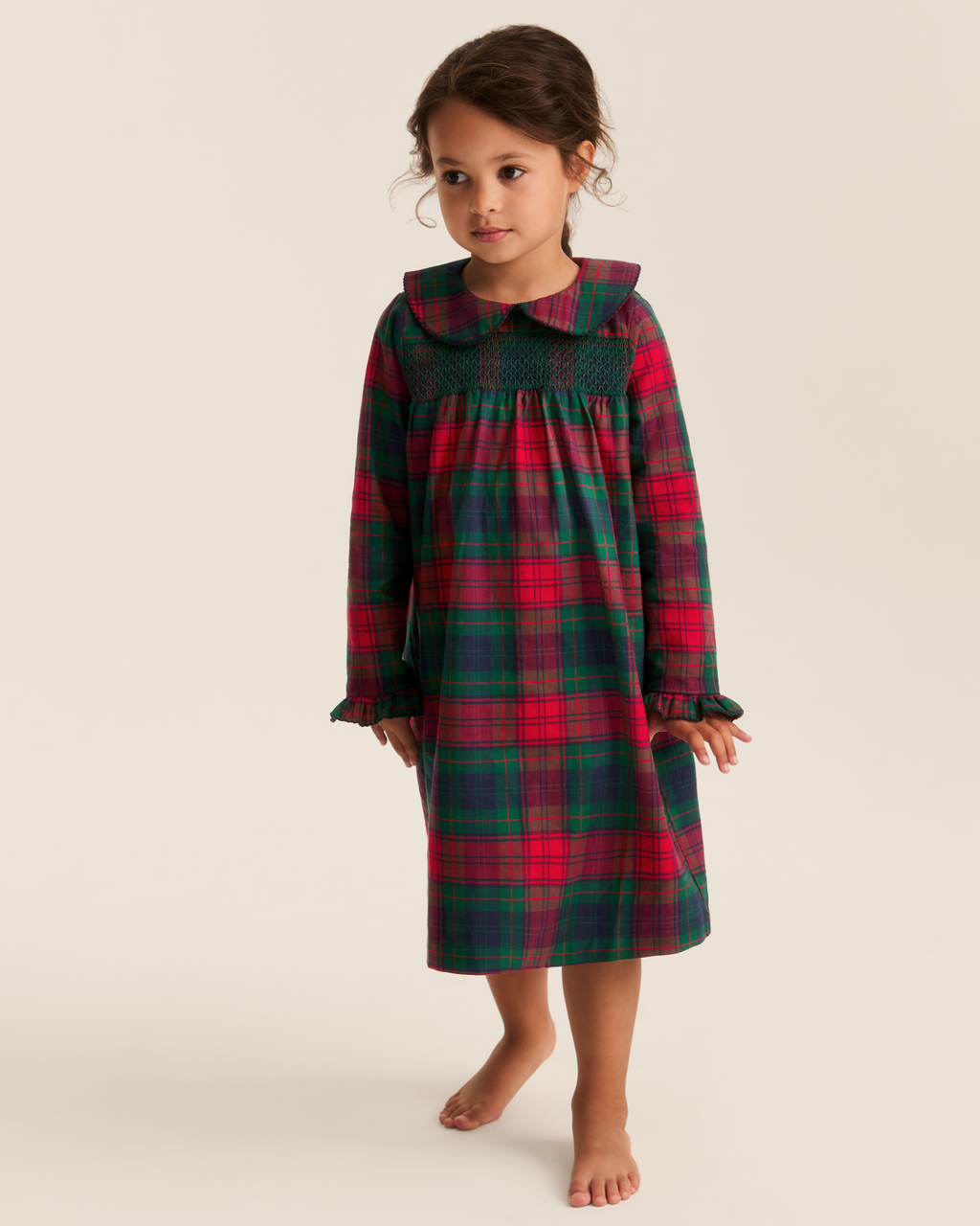 Girl’s Brushed Twill Eloise Nightgown in St. James Tartan